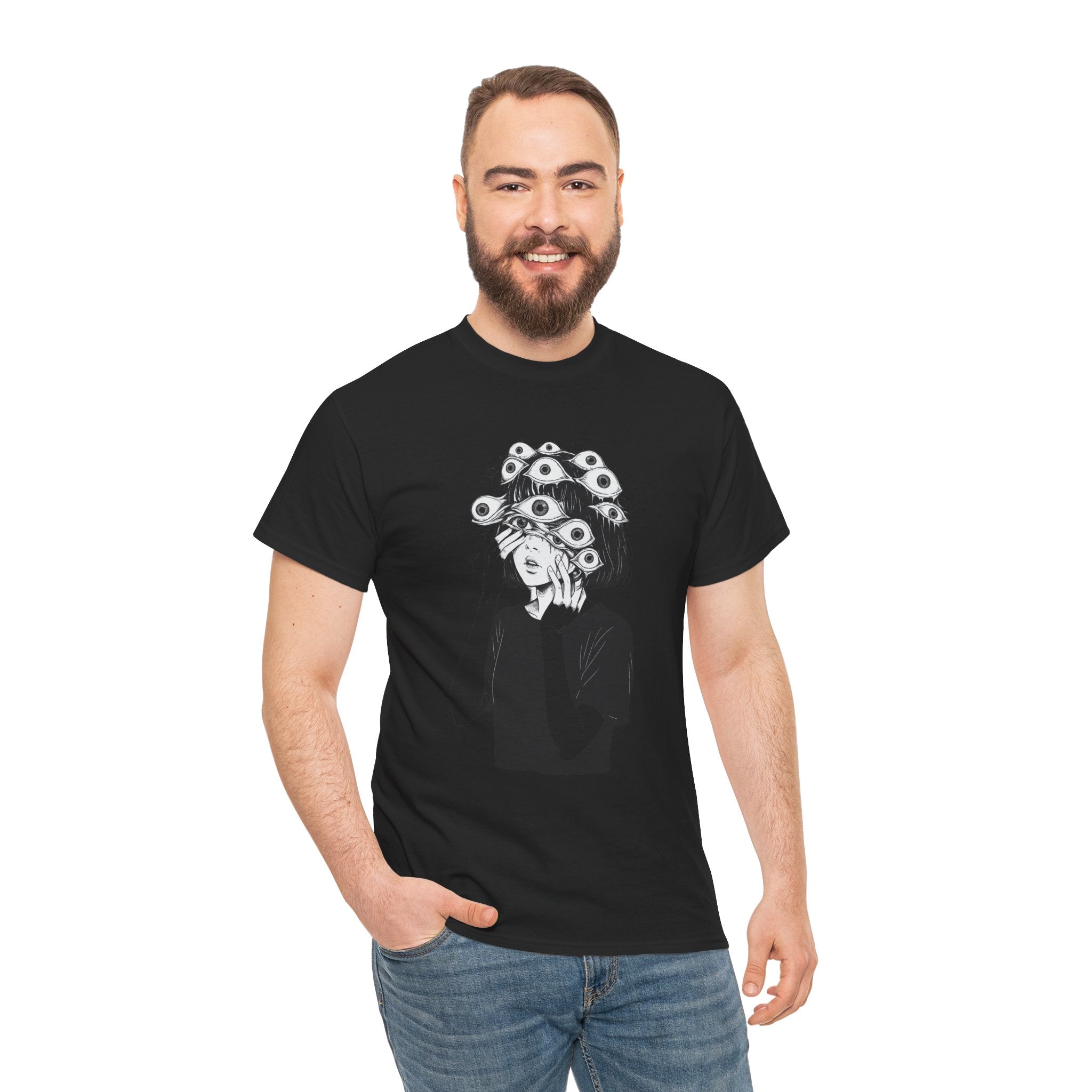 anime manga Artistic Unisex Tee with Eye Design | Perfect Gift for Art Lovers, Unique Casual Wear, Artistic T-Shirt, Creative Fashion,